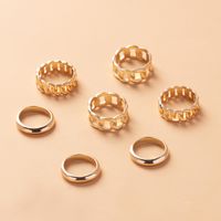 Hollow Chain Splicing Circle Geometric Ring 7 Set main image 6