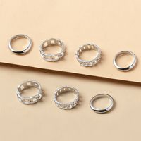 Hollow Chain Splicing Circle Geometric Ring 7 Set sku image 2