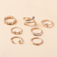 Full Diamond Serpentine Moon Ring 7 Set main image 3