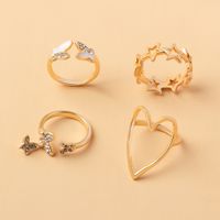 Diamond Butterfly Heart Star Ring 4 Set main image 5