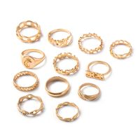 Simple Star Moon Letter Ring 9 Pcs Set Wholesale main image 6