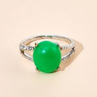 European And American Jewelry Personality Simple Green Resin Single Ring Acrylic Round Rings main image 3