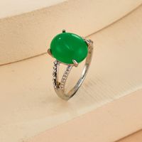 European And American Jewelry Personality Simple Green Resin Single Ring Acrylic Round Rings main image 5