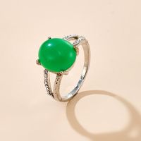 European And American Jewelry Personality Simple Green Resin Single Ring Acrylic Round Rings main image 6
