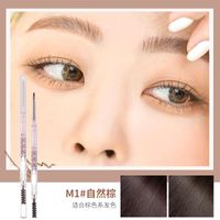 Round Refill Eyebrow Pencil Waterproof Sweat-proof Double-ended Automatic Eyebrow Pencil sku image 2