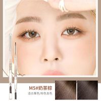 Round Refill Eyebrow Pencil Waterproof Sweat-proof Double-ended Automatic Eyebrow Pencil sku image 4
