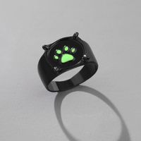European And American Hot-selling Rings Retro Black Cat Claw Fluorescent Ring Personalized Jewelry sku image 2