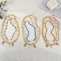 European And American Ethnic Style Multilayer Bead Shell Pendant Necklace main image 3