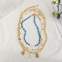 European And American Ethnic Style Multilayer Bead Shell Pendant Necklace sku image 2