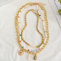 European And American Ethnic Style Multilayer Bead Shell Pendant Necklace sku image 3