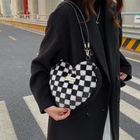 Autumn And Winter Plush Bag New Lattice Single Shoulder Fashion Bag main image 2