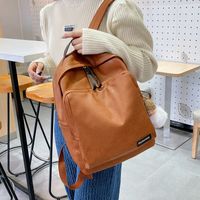 Fashion Backpack Simple Soft Pu Large-capacity Bag main image 1