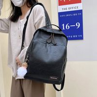 Fashion Backpack Simple Soft Pu Large-capacity Bag main image 5