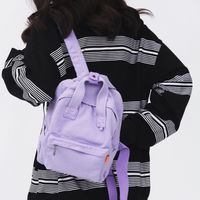 Canvas Female Simple Casual College Student School Bag Backpack main image 4