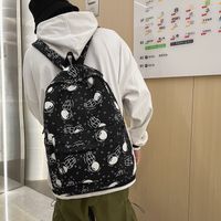 Tide Brand Male High School Students Student Graffiti Large Backpack main image 4