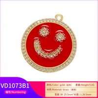 Micro-inlaid Zircon Smiley Face Pendant Color Dripping Oil Diy Jewelry Zircon Accessories main image 4