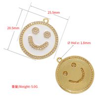 Micro-inlaid Zircon Smiley Face Pendant Color Dripping Oil Diy Jewelry Zircon Accessories main image 6