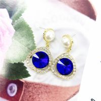 Französische Persönlichkeit Modeohrringe Blaue Retro-diamantohrringe main image 4
