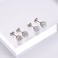 Simple Full Diamond Ball Pendant Necklace Fashion Necklace Earrings Set main image 5