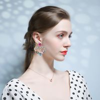European And American Heart-shaped Diamond-studded Earrings main image 3