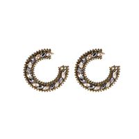 Europäische Und Amerikanische Mode Buchstabe C-förmige Diamantbesetzte Ohrringe Großhandel main image 6