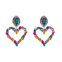 European And American Simple Heart-shaped Earrings Alloy Diamond Earrings Wholesale main image 6