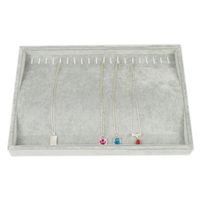 Display Shelf Storage Pendant Necklace Earrings Square Flannel Jewelry Tray main image 4