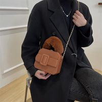 Western Shoulder Chain Fashion Plush Portable Small Square Messenger Bag main image 4