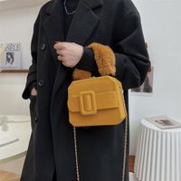 Western Shoulder Chain Fashion Plush Portable Small Square Messenger Bag main image 5