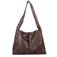 Simple Color Large Portable One-shoulder Casual Texture Tote Bag main image 6