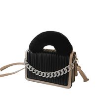 Plush Trendy Fashion Fold Chain One Shoulder Messenger Small Square Bag main image 6