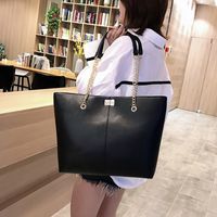 Simple Large-capacity Handbag New Trendy Rhombus Chain Solid Color Shoulder Bag main image 5