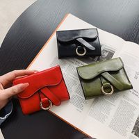 2021 New Retro Small Wallet Korean Version Simple Multi-card Folding Coin Purse main image 2