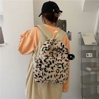 Backpack Female Leopard Print Plush Bag Autumn And Winter New Schoolbag main image 4