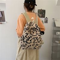 Backpack Female Leopard Print Plush Bag Autumn And Winter New Schoolbag main image 5