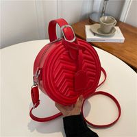Korean Fashion Small Round Bag Handbag Rhombus Shoulder Messenger Bag sku image 2