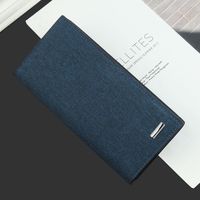 Fashion Long Wallet Thin Buckle Korean Casual Wallet Multifunctional New Canvas Clutch sku image 1