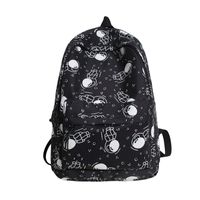 Tide Brand Male High School Students Student Graffiti Large Backpack sku image 2