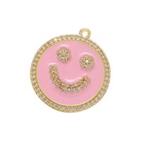 Micro-inlaid Zircon Smiley Face Pendant Color Dripping Oil Diy Jewelry Zircon Accessories sku image 1