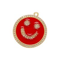 Micro-inlaid Zircon Smiley Face Pendant Color Dripping Oil Diy Jewelry Zircon Accessories sku image 5