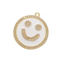 Micro-inlaid Zircon Smiley Face Pendant Color Dripping Oil Diy Jewelry Zircon Accessories sku image 6