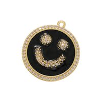 Micro-inlaid Zircon Smiley Face Pendant Color Dripping Oil Diy Jewelry Zircon Accessories sku image 7
