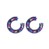Europäische Und Amerikanische Mode Buchstabe C-förmige Diamantbesetzte Ohrringe Großhandel sku image 1