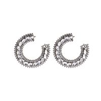 Europäische Und Amerikanische Mode Buchstabe C-förmige Diamantbesetzte Ohrringe Großhandel sku image 3