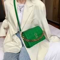 Fashion One-shoulder Messenger Chain Texture Diamond Square Bag sku image 2