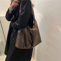 Simple Color Large Portable One-shoulder Casual Texture Tote Bag sku image 4
