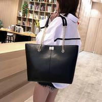 Simple Large-capacity Handbag New Trendy Rhombus Chain Solid Color Shoulder Bag sku image 2