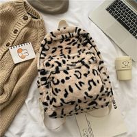 Mochila Mujer Bolso De Felpa Con Estampado De Leopardo Otoño E Invierno Nueva Mochila sku image 2