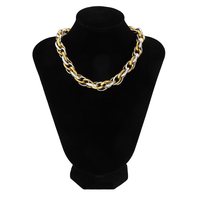 Simple Hollow Hit Color Splicing Chain Short Clavicle Chain Geometric Necklace main image 7