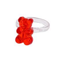 Korean Macaron Transparent Colored Bear Ring Wholesale sku image 1
